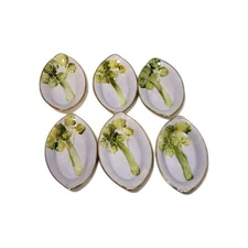 Vintage Noritake  Hand Painted Salt Cellars  Celery Design (6) Japan