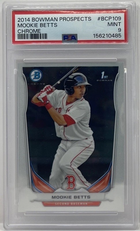 Bowman 2014 Bowman Prospects Chrome 1st Mookie Betts #BCP109 PSA 9 Red Sox