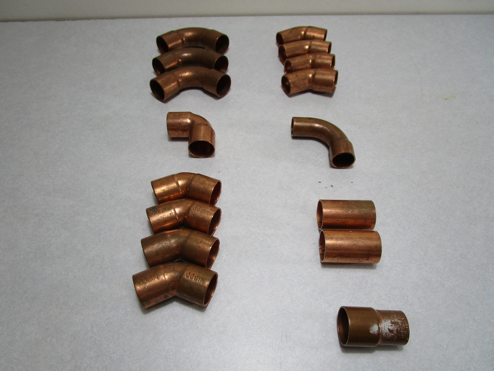 16 PC 90 45 DEGREE ELBOW COPPER COUPLER MALE FEMALE FITTING LEAD FREE READ AD