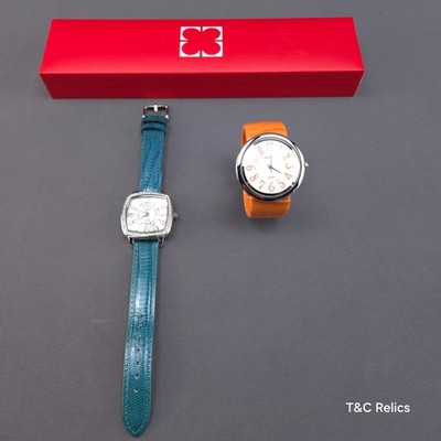 Womens Watch Gossip Bangle & Wristwatch Lot Of 2 Stainless Steel Genuine Leather