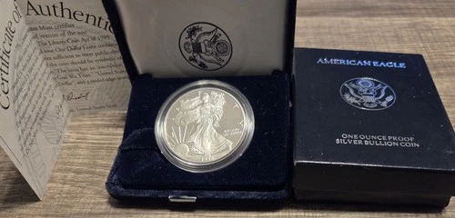 1998 P American Silver Eagle Choice Proof Bullion $1 Coin OGP COA