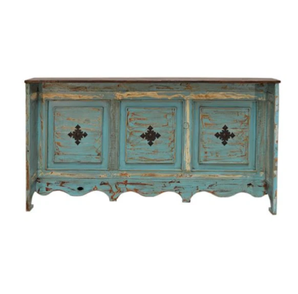 Santa Fe Cantina Bar - Madera Turquesa Envejecida con Dije Rústico Foto 2 de 4