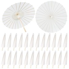 Pack 33 Inches Paper Umbrellas for Wedding Chinese Japanese Parasol 24 White