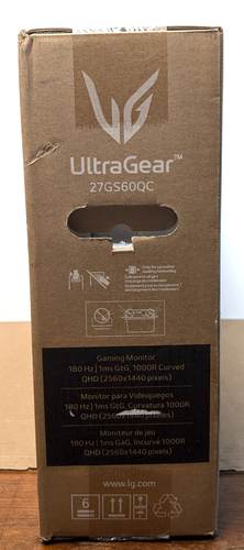 LG UltraGear 27GS60QC-B 27" 16:9 QHD 180Hz Curved LCD Gaming Monitor-NEW SEALED! - 第 4/10 張圖片