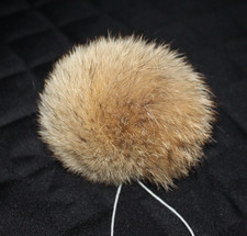 Fellbommel Kojote Echter Pelz Bommel für Strickmütze, Mütze, Schlüsselanhänger,