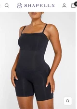 Shapellx Bare Essentials Skin Flow Seamless Strapless Bodysuit Shape wear M / L