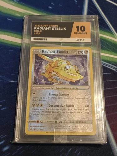 Pokémon TCG Radiant Steelix Lost Origin Card 124/196 ACE 10 *PERFECT SUBGRADES*