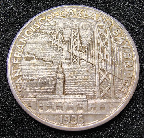 1936-S Bay Bridge Commemorative Half Dollar - Fantastic Color - Unc - Picture 18 of 20