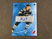 2025-26 UD SP GAME USED NHL ICE HOCKEY JACK HUGHES #135 BLUE AUTO SP DEVILS