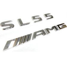 Für Mercedes Benz SL55 AMG Schriftzug Embleme Aufkleber Badge Silber Auto NEW