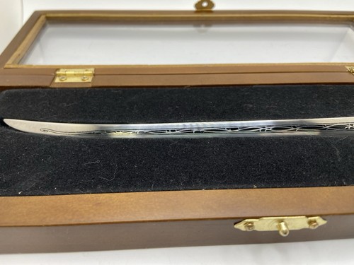 LOTR HOBBIT ELVINKING KING THRANDUIL REPLICA SWORD LETTER OPENER + WOOD DISPLAY - Picture 4 of 4