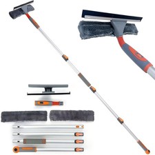 Professional Window Squeegee Cleaner, 2 in 1 Shower Orange, Gray, Silver