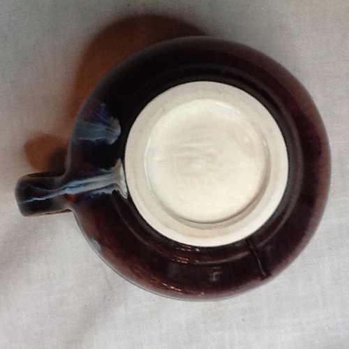 MUG (CERAMIC) DRIP GLAZE BLUES & BROWNS LARGE, HAND MADE 082125C - Picture 3 of 5