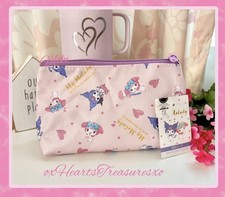 NWT: Sanrio My Melody  Kuromi Trapezoid Cosmetic Pouch, Purse Travel Bag, Daiso