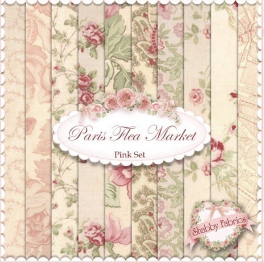 3 Sisters Paris Flea Market by Moda Cotton Quilt Fabric Pink 2.5 yds OOP SBTHY - product detail image 5