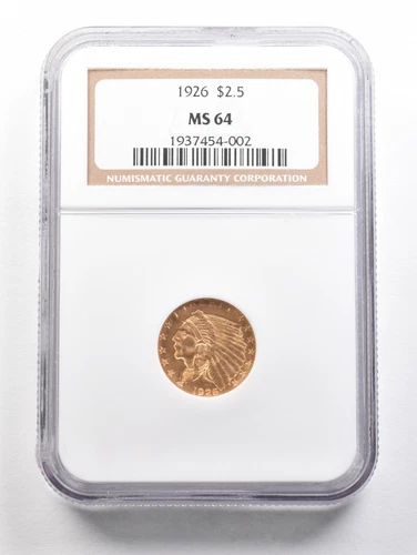 1926 $2.50 Indian Head Gold Quarter Eagle MS64 NGC *6063