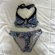 Vintage Venus Swimsuit Bikini Bathing Suit Blue Y2K 90 Womens 4 A Summer Beach