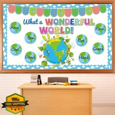 Earth Bulletin Board Set Wonderful World Classroom Decor