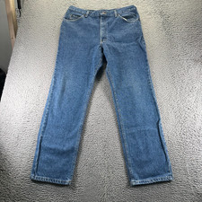 Vintage Lee Jeans Mens 38x32 Mens Blue Denim Cotton Straight Leg Faded Workwear