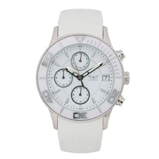 Aviator Chronograph 39mm White Dial & Strap Ladies Quartz Watch AVW9228L71