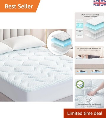 Extra tiefe Taschen Memory Foam Matratzenauflage mit elastischem Rock - Weiß 90x190cm
