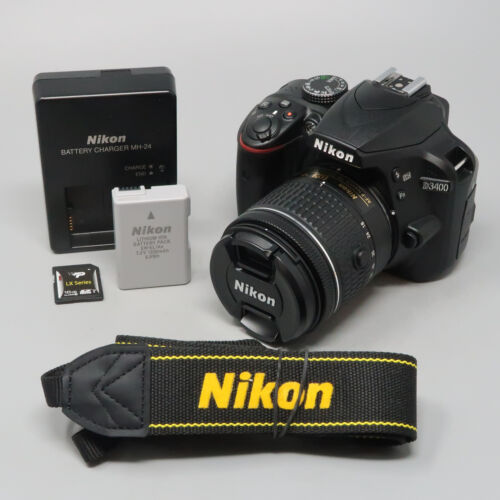 Cámara Nikon D D3400 24,2 MP DSLR (Kit con lente AF VR DX 18-55 mm) - ¡2.777 clics!