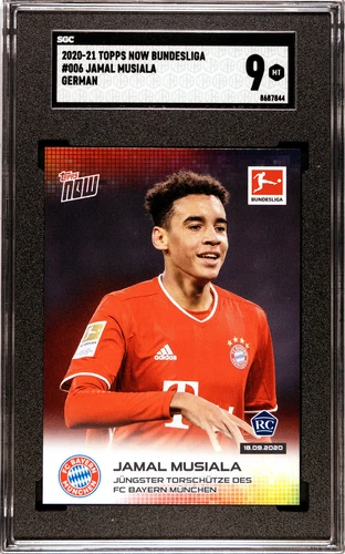 Topps Now Bundesliga 2020-2021 Soccer Rookie Card Jamal Musiala # 6 SGC 9 Mint