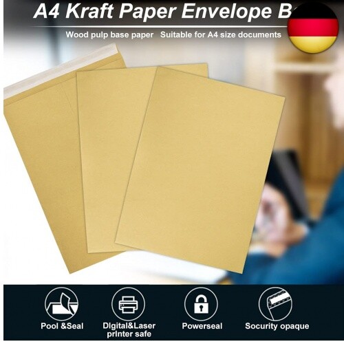 FIGFYOU 50 Stück Briefumschläge A4 Versandtaschen Braun Große Umschläge Kra - Bild 3 von 7