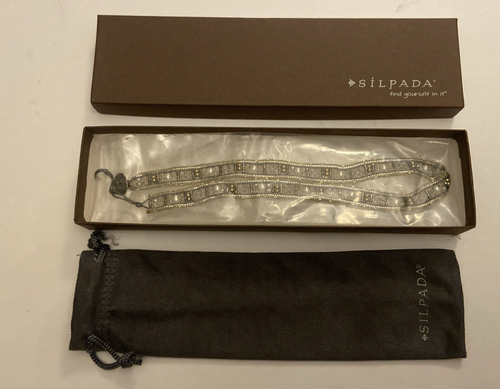 Slipada senza collo - perline impreziosite con cornice catena argento sterling .925 14" - Foto 4 di 9