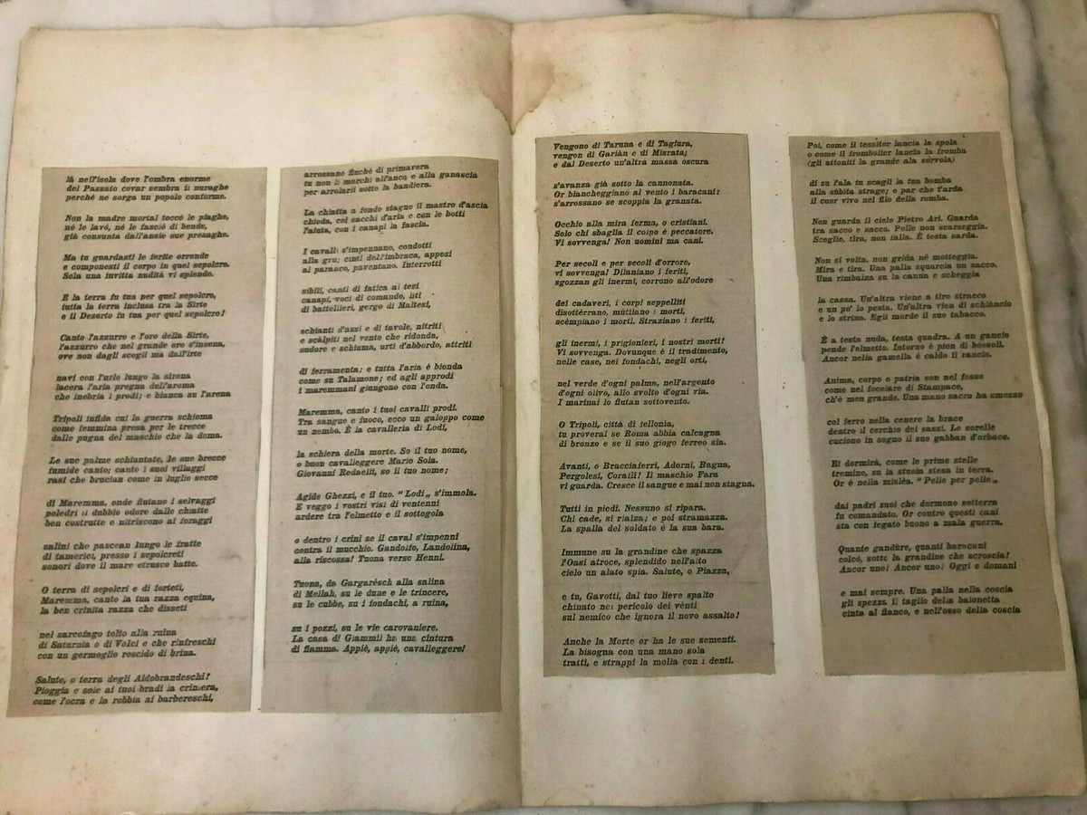 Raro Gabriele d'Annunzio La Canzone della Diana Pubblicazione