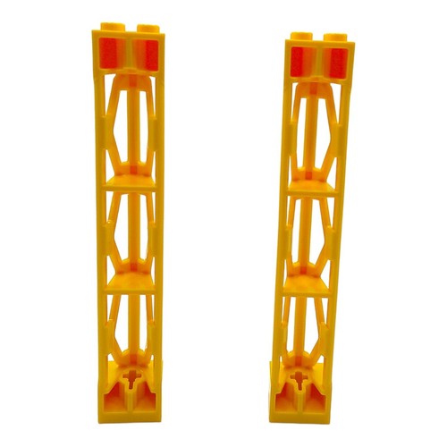 2x Lego® "Mástil de rejilla 2x2x10 Bright Yellow" 6074687 95347 soporte de columna amarillo - Imagen 3 de 5
