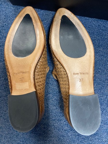 Womens Ron White Yara Woven leather cognac loafers shoes so 6.5 NIB - Picture 4 of 7