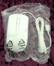 Standard White Mouse with Wheel Scroll Button - USB NEW unopened package