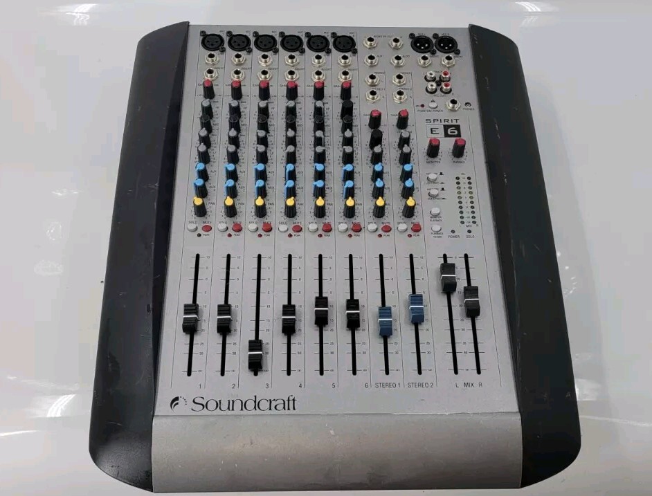 Soundcraft SPIRIT-E6 ミキサー 本体のみ Soundcraft Spirit E6 Professional 6 Channel Audio Mixer - TESTED