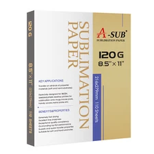 A-SUB Sublimation Heat Transfer Paper 8.5 x 11 120g 110 Sheets Inkjet Printer