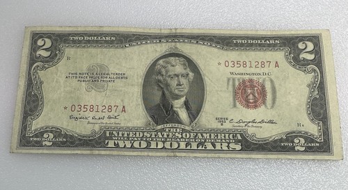2 Dollar Bill Red Seal Star Note Fancy Serial Number Serial Number Circulated *1 - Picture 5 of 12