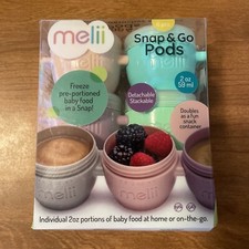 6-Pack Melii Snap Go Pods Baby Food Freezer Storage Snack Containers 2oz Stack