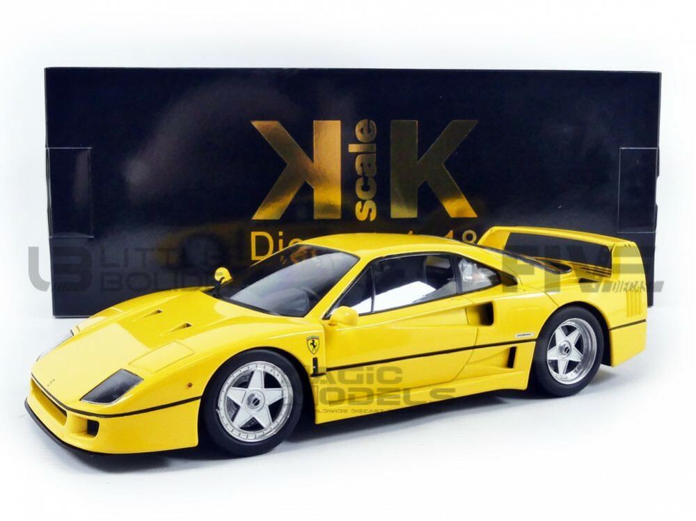 KK SCALE MODELS 1987 Ferrari F40 Yellow 1/18 Scale New