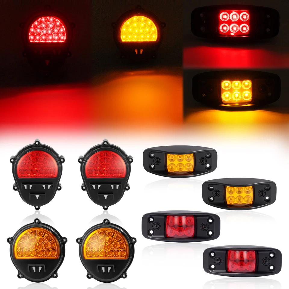 Marcador lateral 8XLED + freno + luces de señal de giro para camiones militares de 2 1/2 toneladas y 5 toneladas Foto 2 de 4