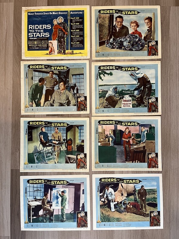 Riders To The Stars Original Movie Lobby Card Lot Of 8 Richard Carlson Scifi