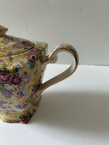 Royal Winton Chintz Grimwades Welbeck Floral Square Teapot 2 Cups Water Can 1995 - Picture 3 of 15