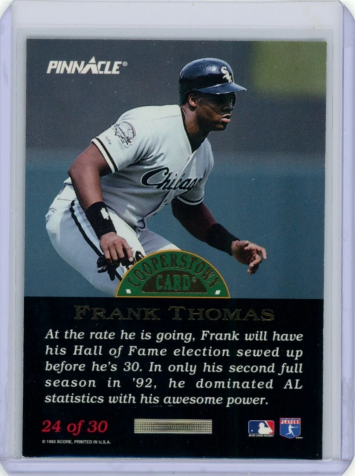 Frank Thomas 1993 Pinnacle Cooperstown FX Dufex #24 Print Run 1000 Foto 2 de 2