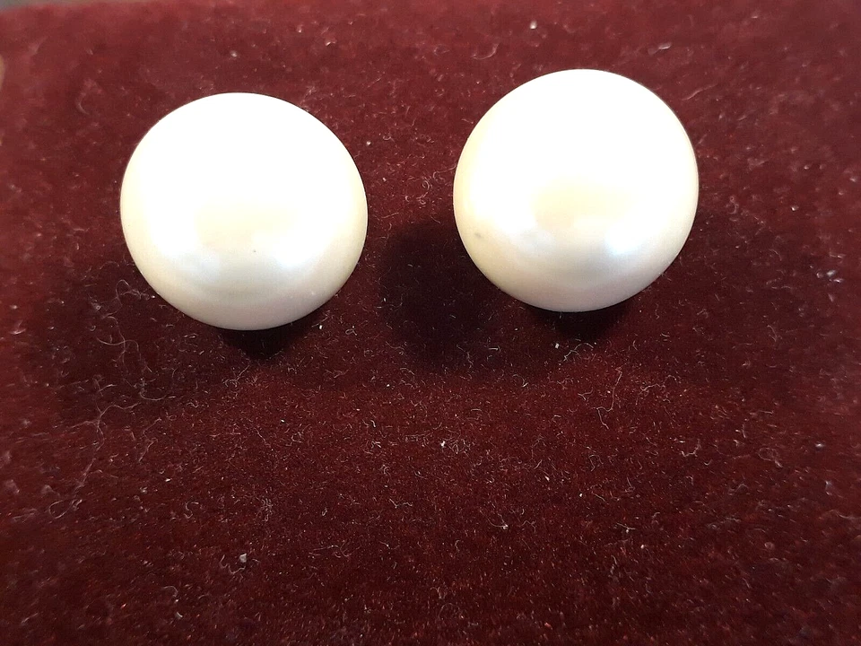 Alte Manschettenknöpfe, Perlen, vergoldet, 1960er, Herrenschmuck, stilvoll,Retro - Bild 3 von 4