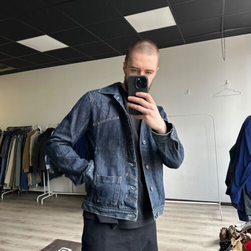 Diesel Vintage Men's Dark Blue Denim Jacket Size M