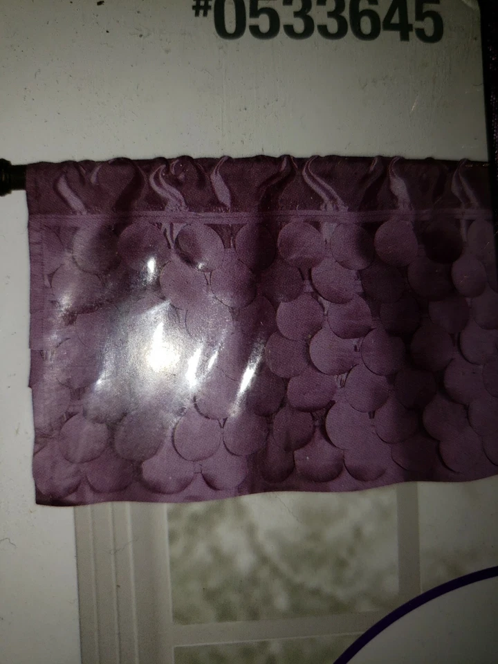 Style Selections Two- Way Valance, 50"×17", Purple/Fuchsia Panel, 1613291 - Image 2 of 4