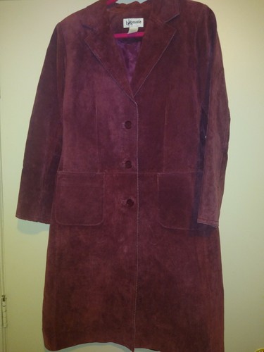 SUEDE TRENCH STYLE JACKET COAT SIZE 
