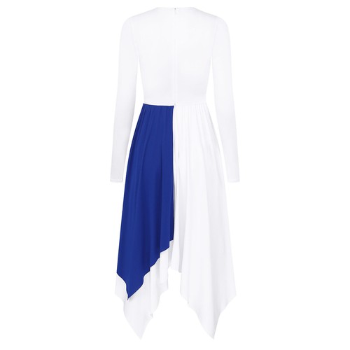 Vestido de danza lírica de alabanza litúrgica para mujer bloque de color túnica de adoración vestido - Imagen 9 de 55