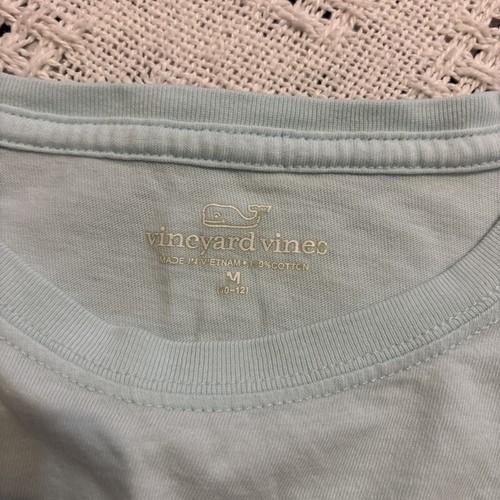 Vineyard Vines Long Sleeve Whale T-shirt Girl Size M (10-12) Baby Blue/Hot Pink - Picture 6 of 6