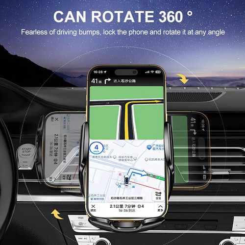 Wireless Car Charger 15W Fast Charging Phone Holder Automatic Clamping Mount UK - Picture 10 of 19