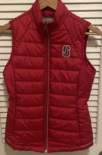 Damen Stanford Cardinal Weste Größe XS Cutter and Buck rot durchgehender Reißverschluss